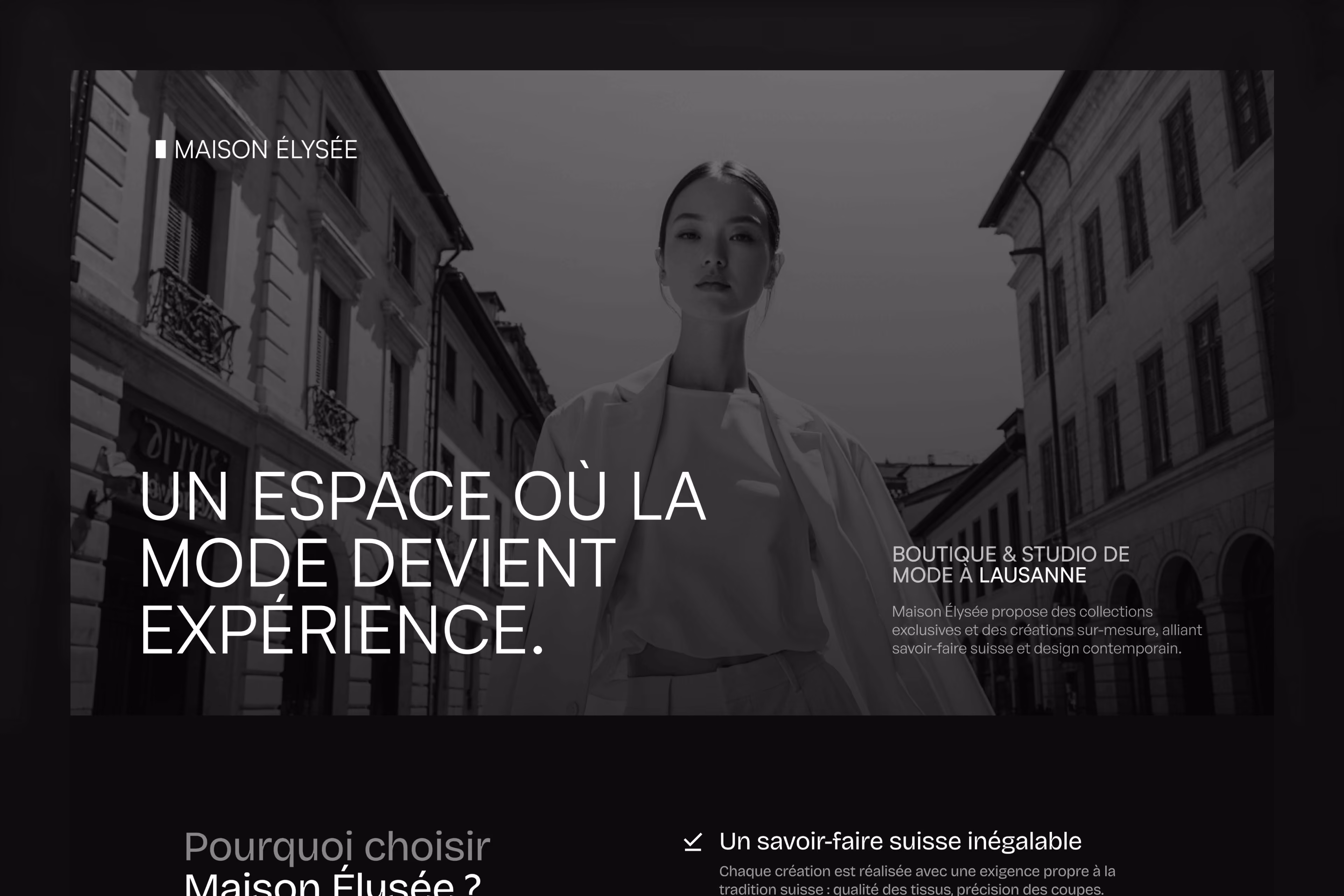 Mock up du site web Maison Élysée