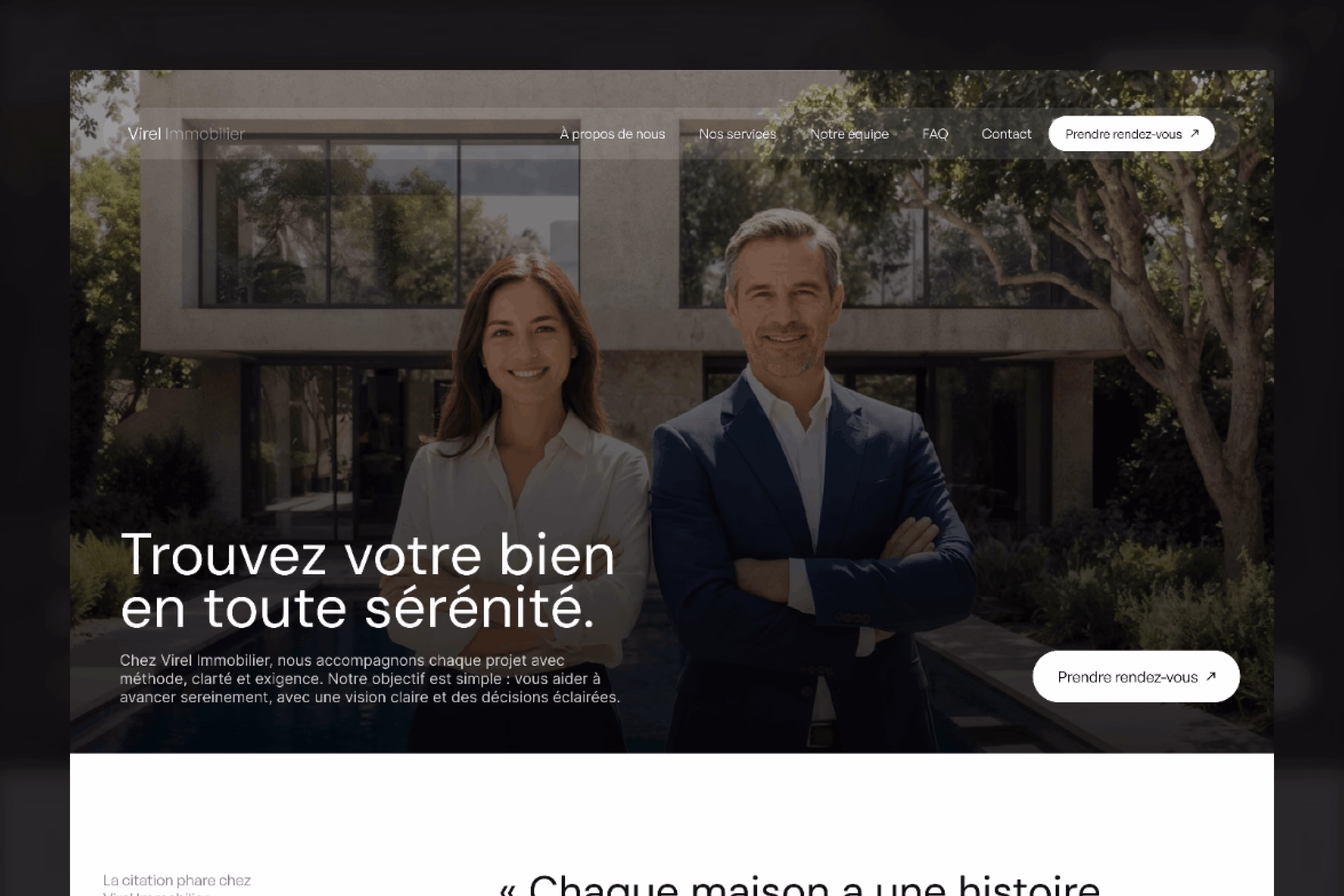 Mock up du site web Virel Immobilier