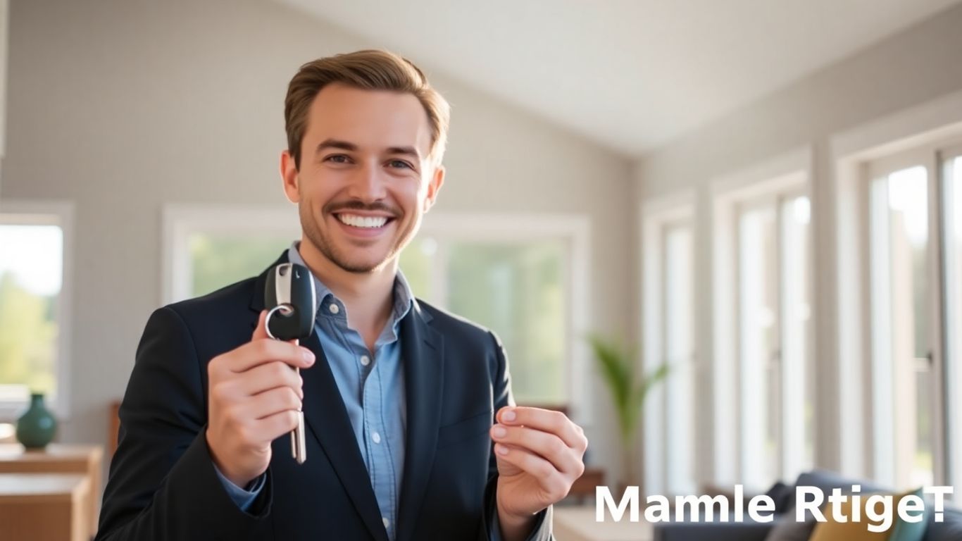 Realtor holding keys in front of a modern Maple Ridge home.