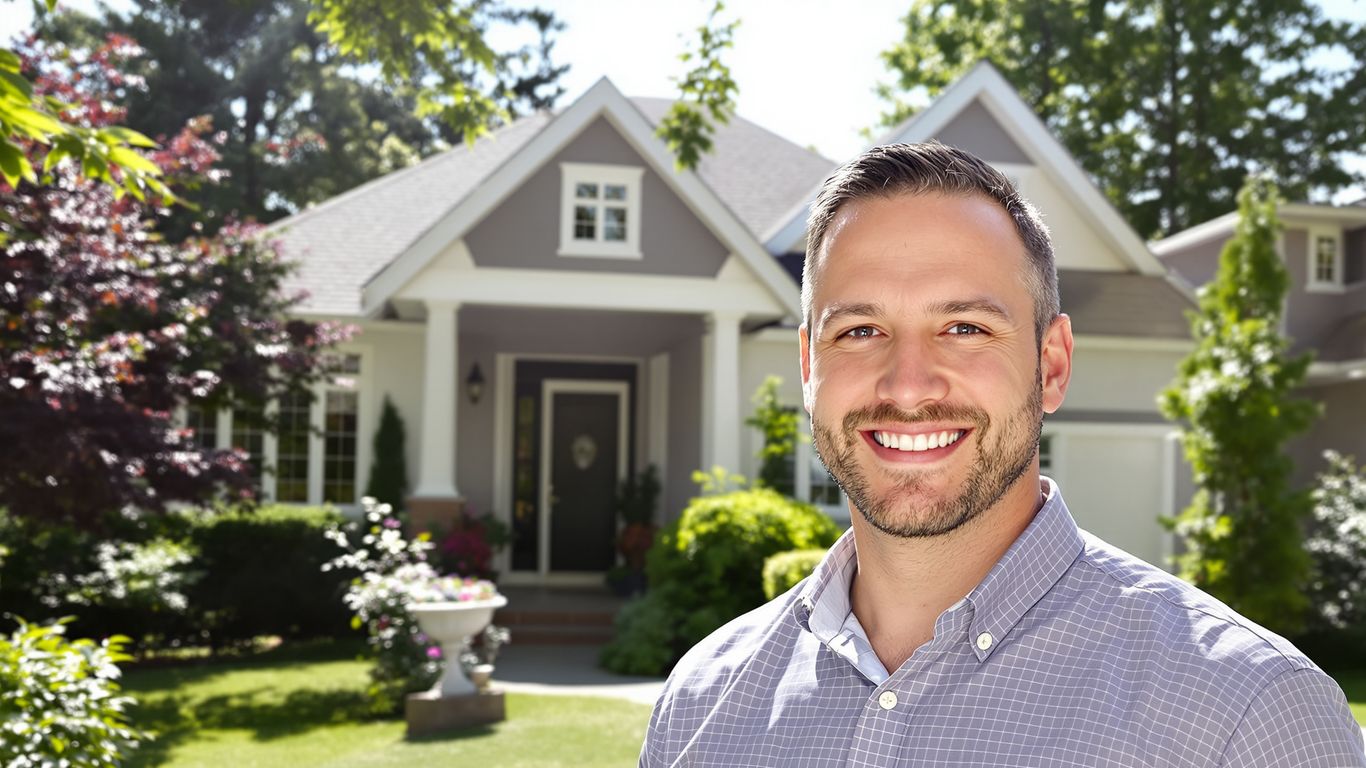 Realtor smiling in front of a Maple Ridge home.
