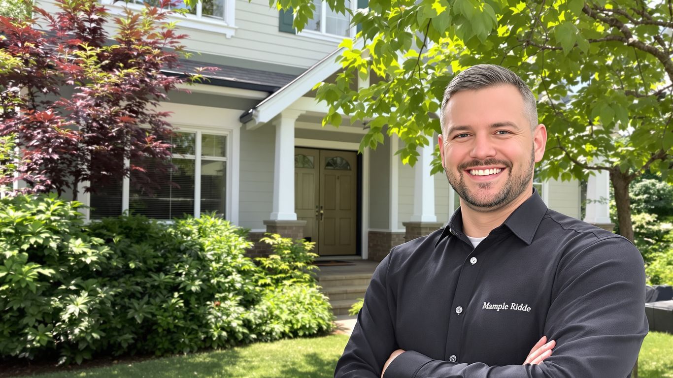 Realtor smiling in front of a Maple Ridge home.