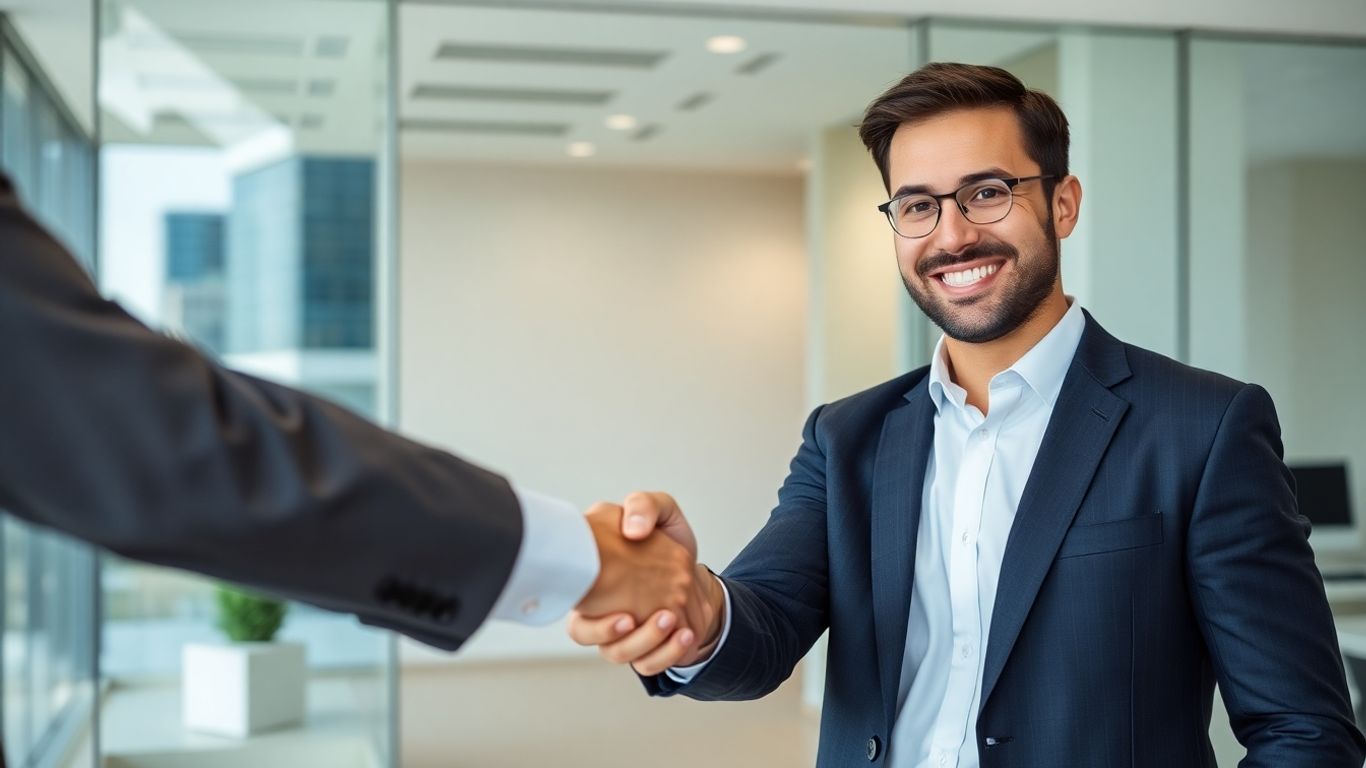 Property manager shaking hands with a client