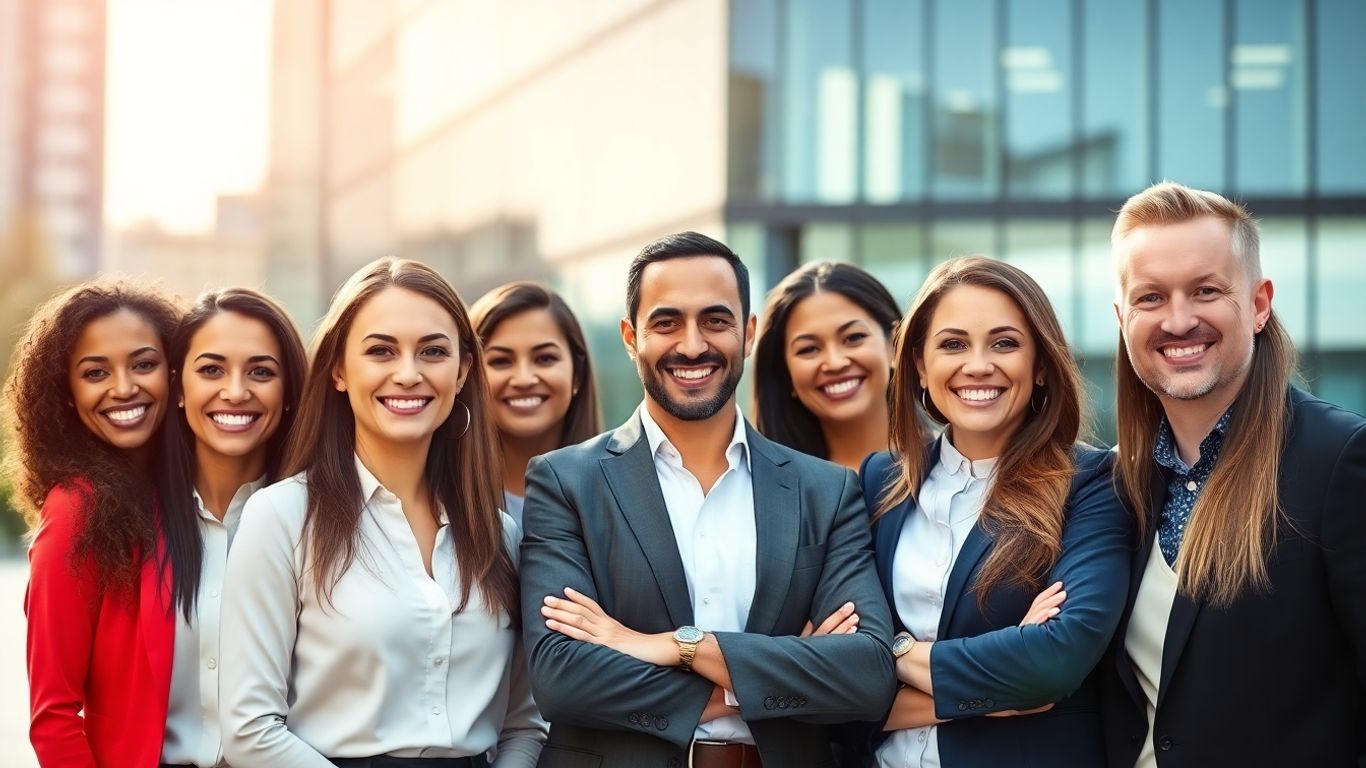 Top local real estate agents smiling professionally.