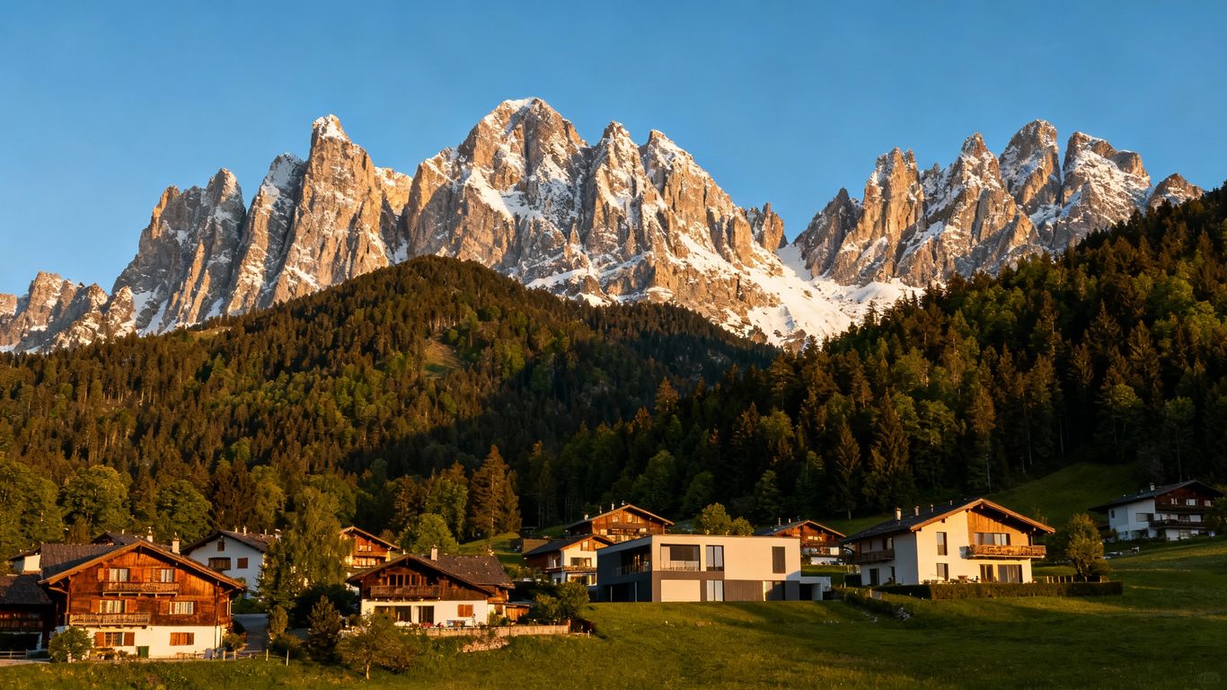Whistler mountains and village homes