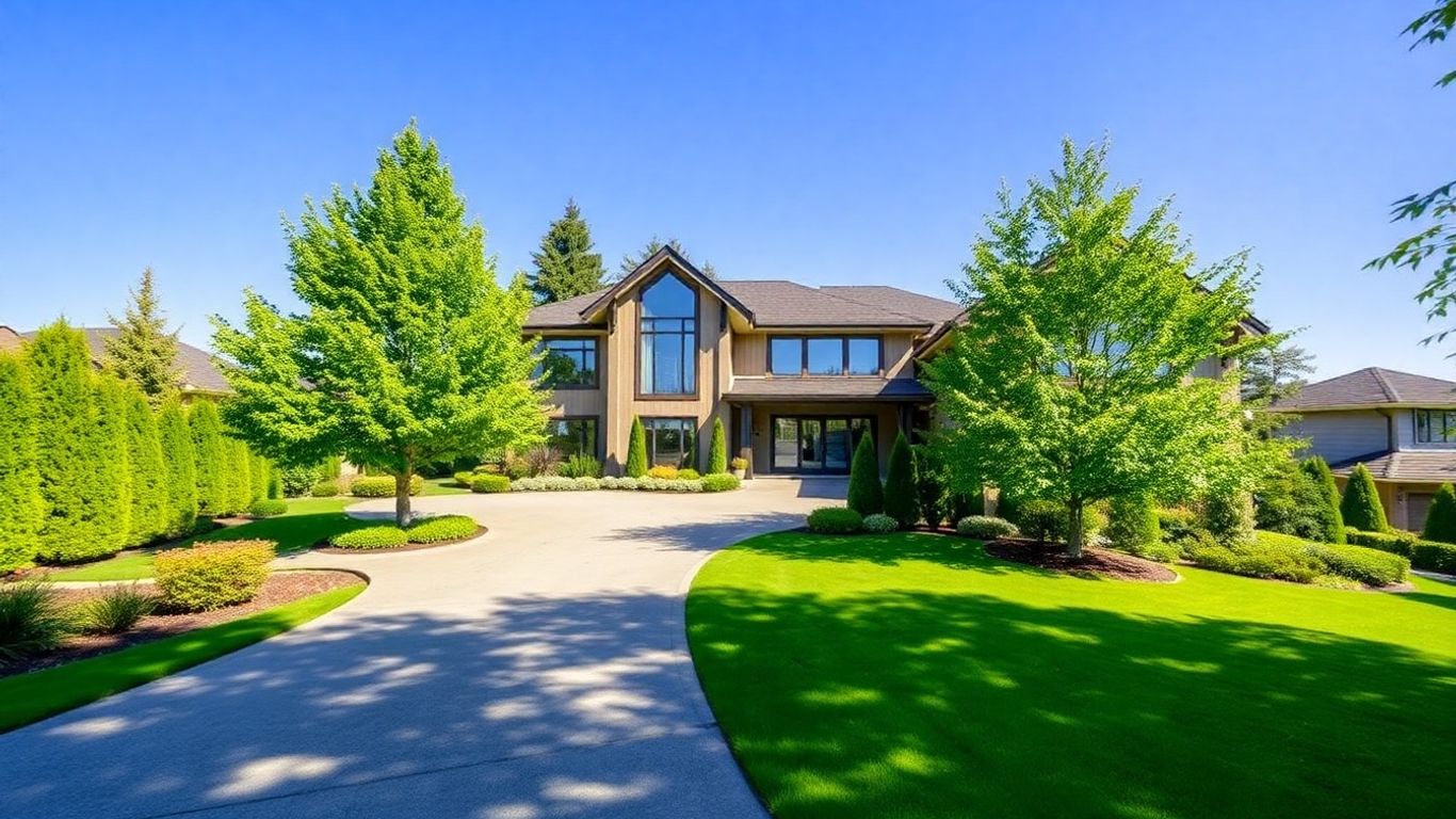 Modern house with landscaping in Maple Ridge.