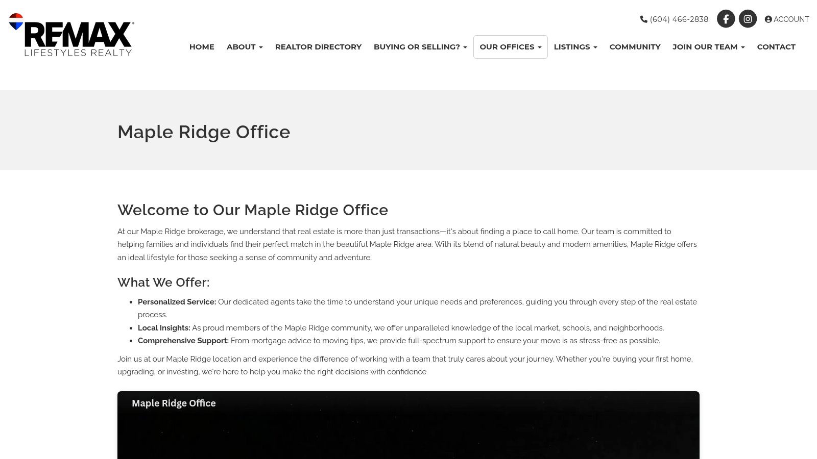 RE/MAX LIFESTYLES REALTY (Maple Ridge office; serves Pitt Meadows)