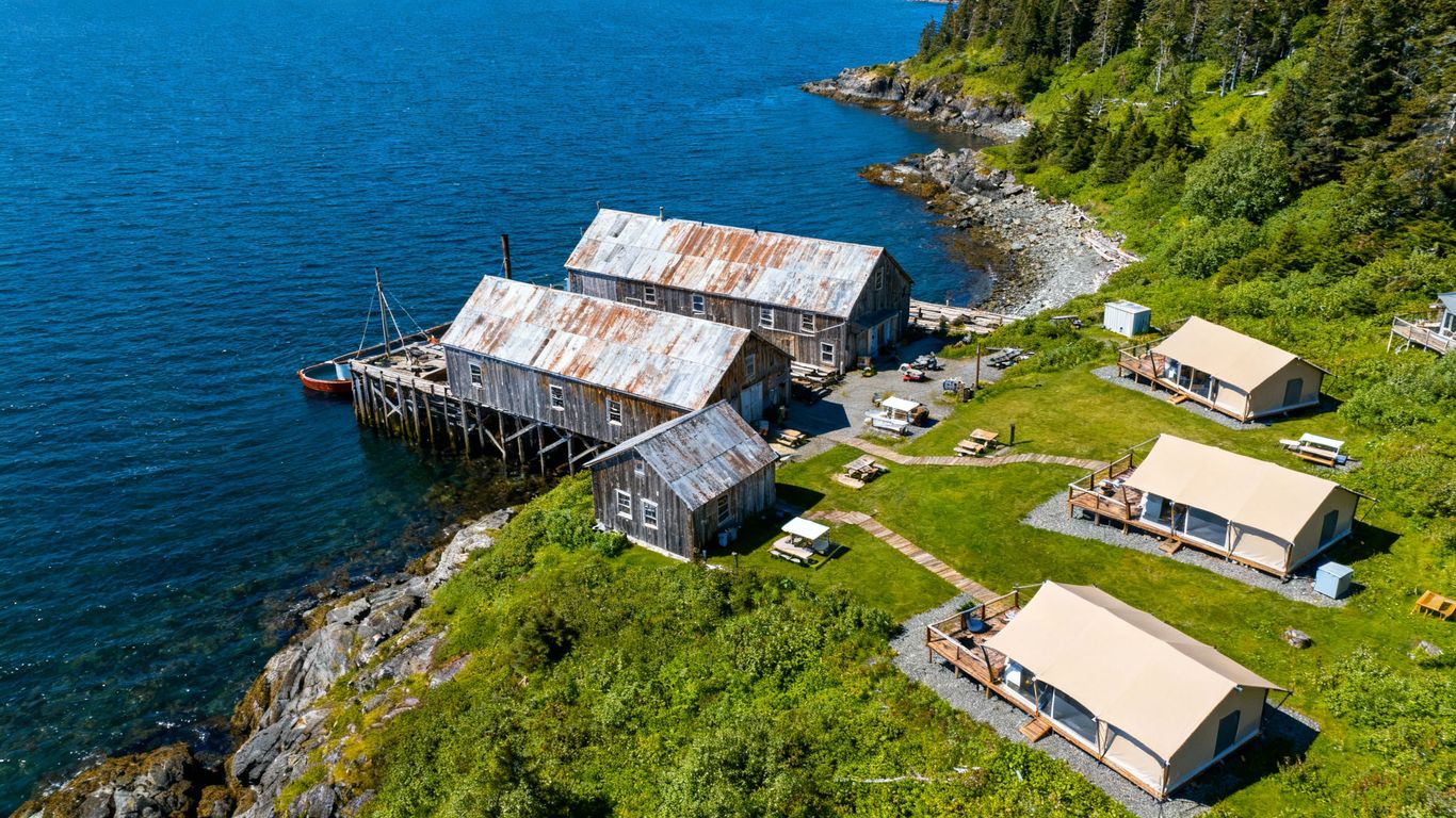 Historic cannery transformed into luxury glamping retreat.