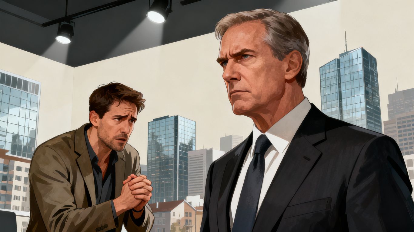 Politicians and developer in a tense housing policy discussion.