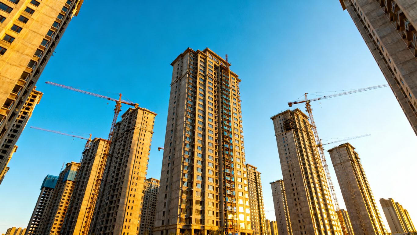 Victoria's downtown skyline with new residential towers under construction.