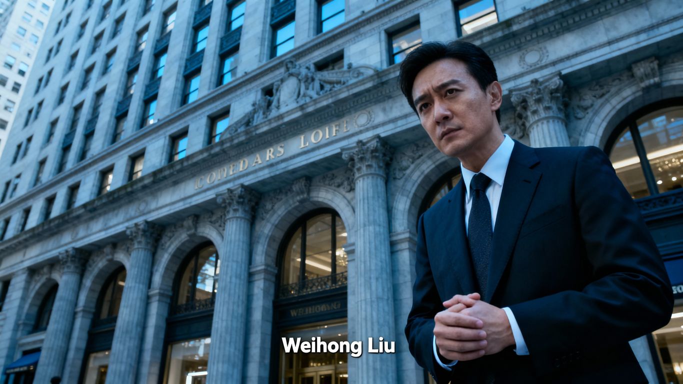 Weihong Liu in front of a historic building.