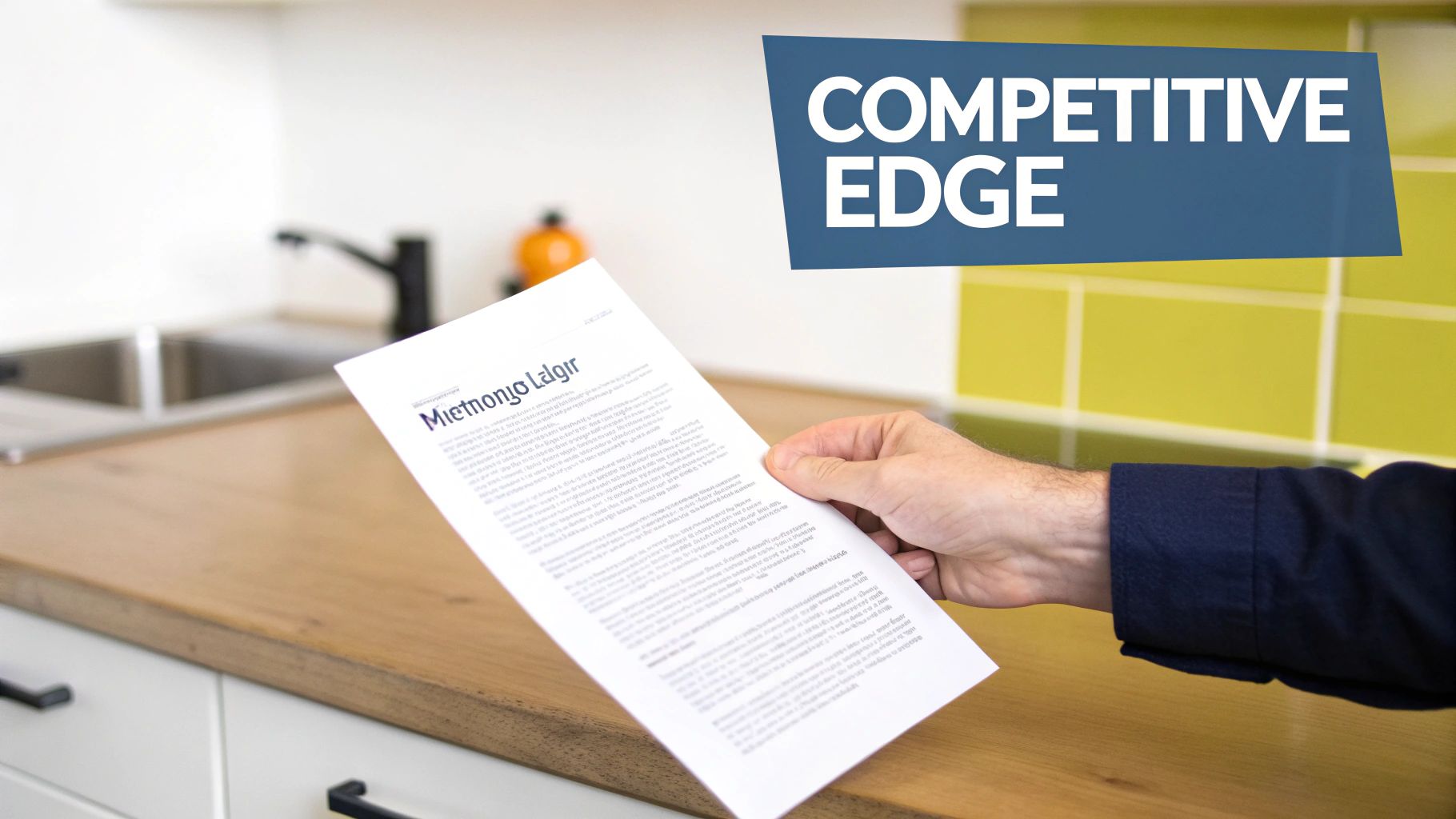 A golden ticket resting on top of a mortgage pre-approval document