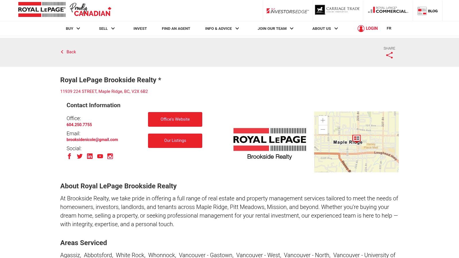 Royal LePage – Brookside Realty office profile (corporate directory)
