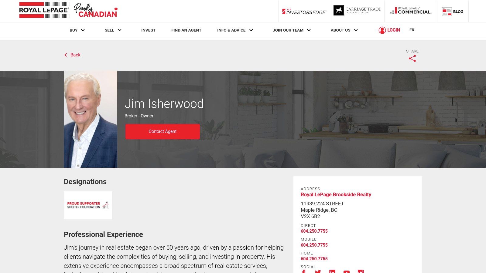 Jim Isherwood – Royal LePage official agent profile