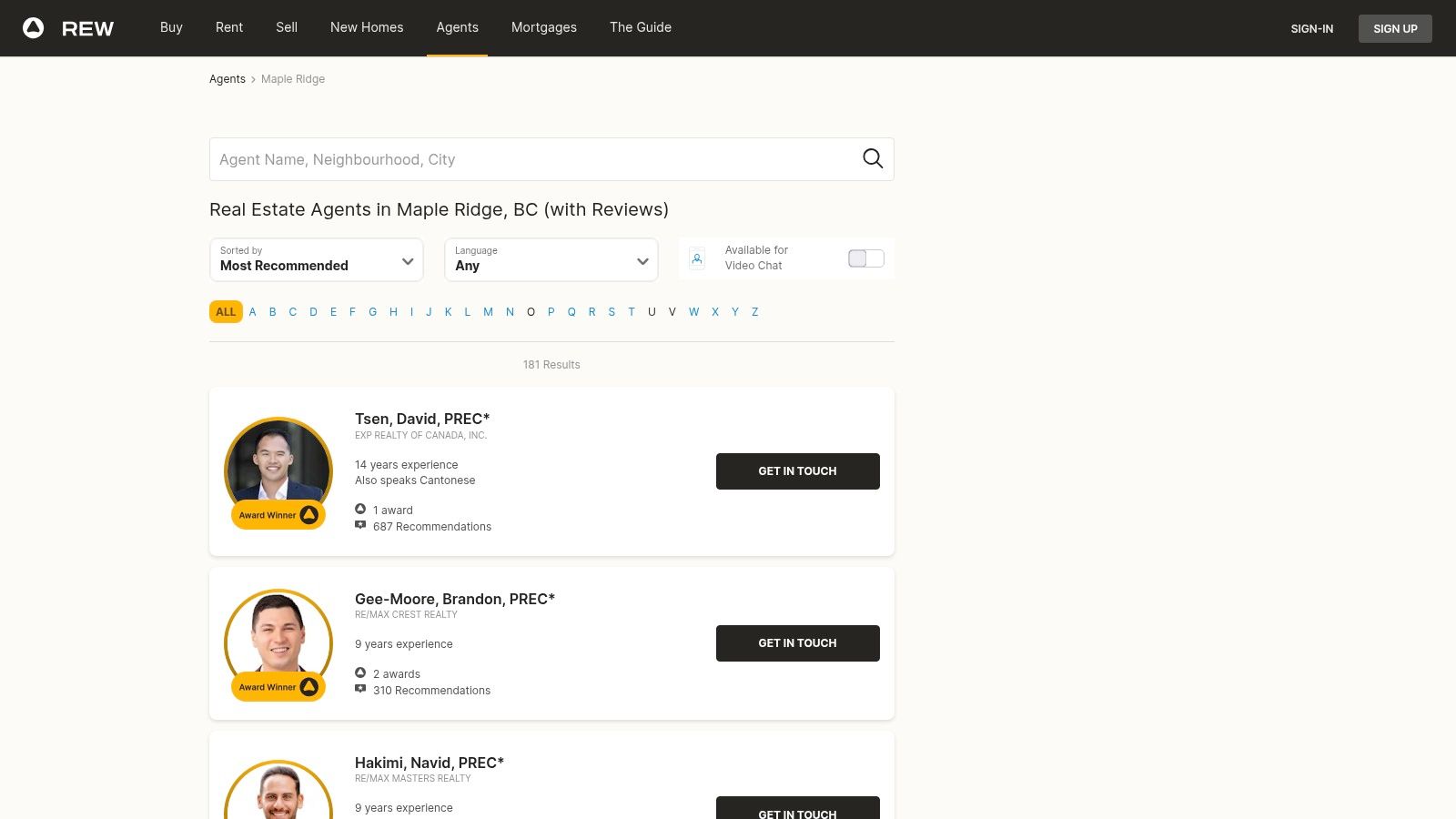 REW (Real Estate Wire) – Maple Ridge Agents Directory