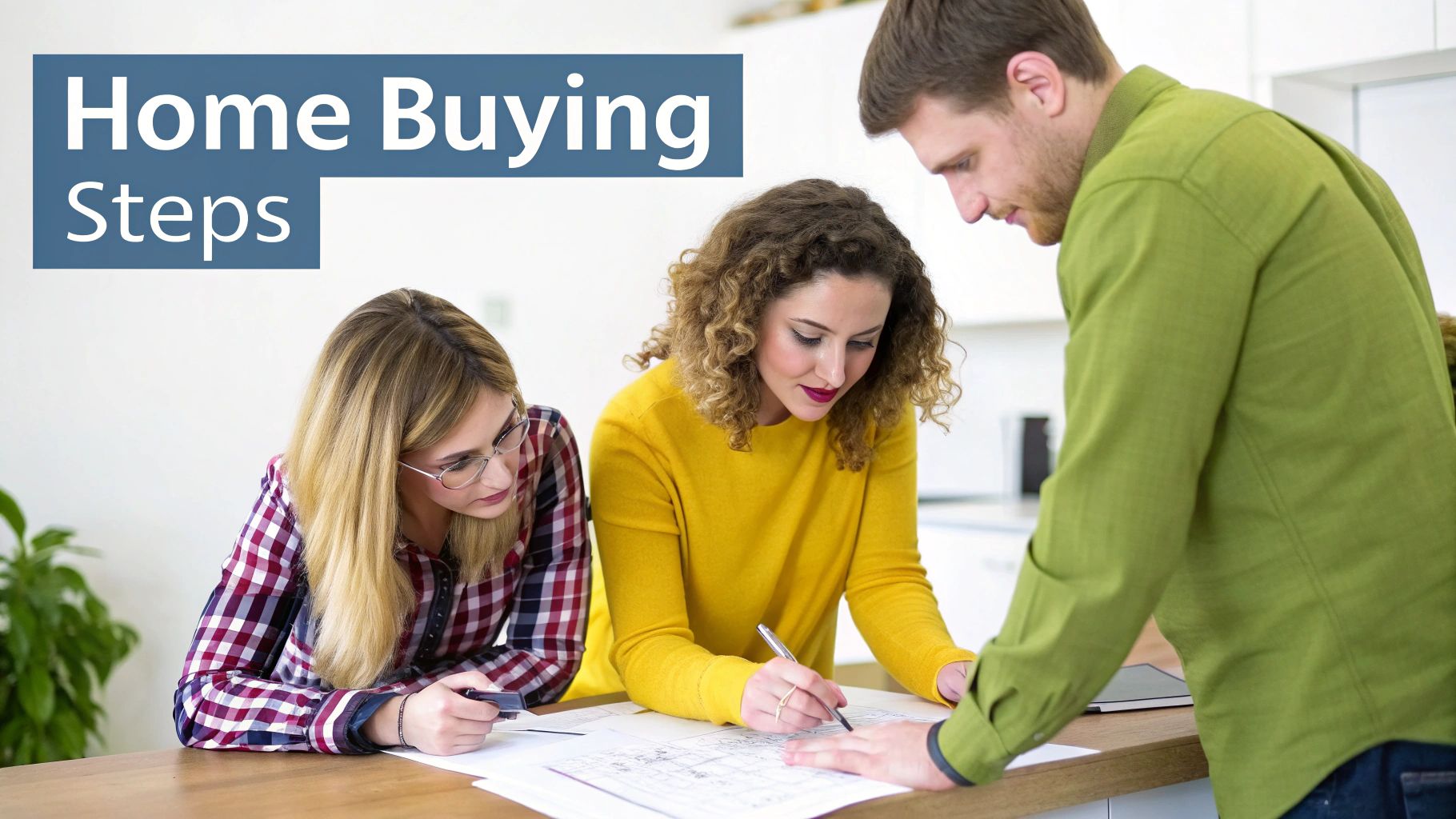 Couple reviewing home buying documents on a tablet