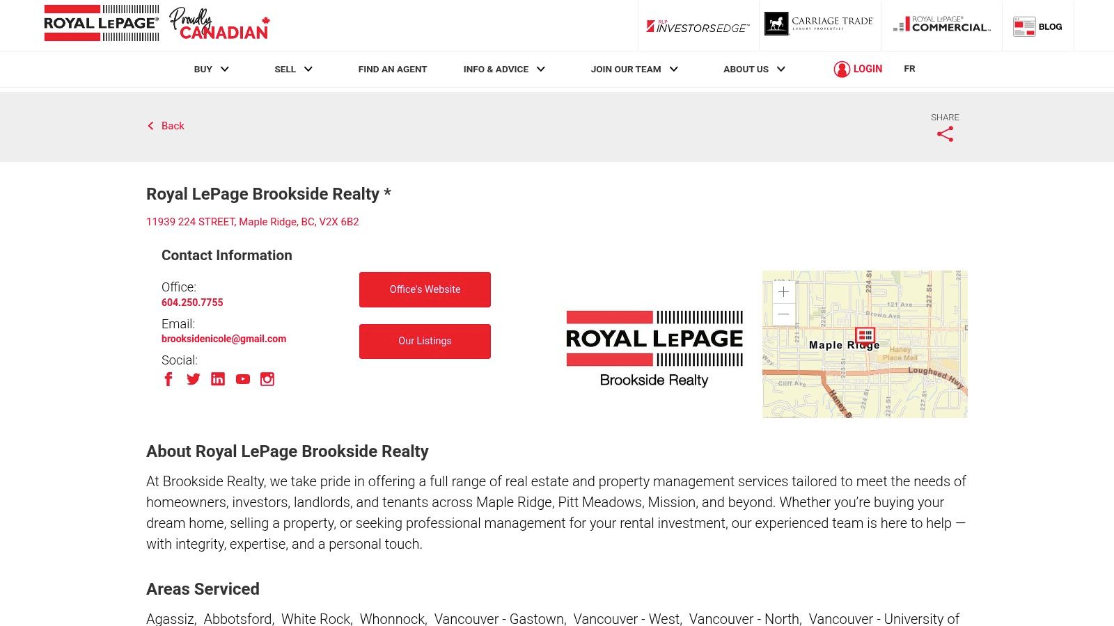 Royal LePage (Corporate) – Brookside Realty Office Page