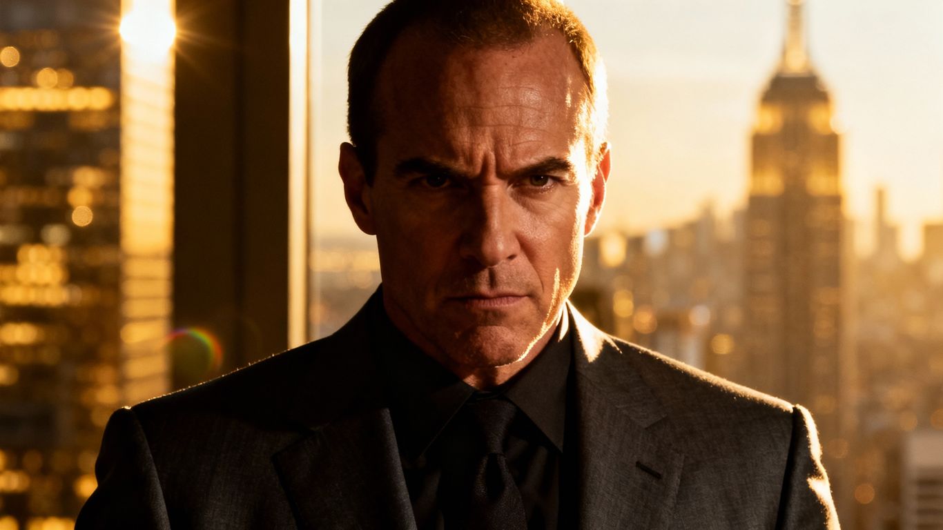 [Rudy Nielsen] in a suit, with a cityscape behind him.