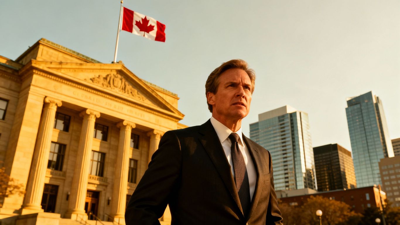B.C. Housing Minister in front of government building.