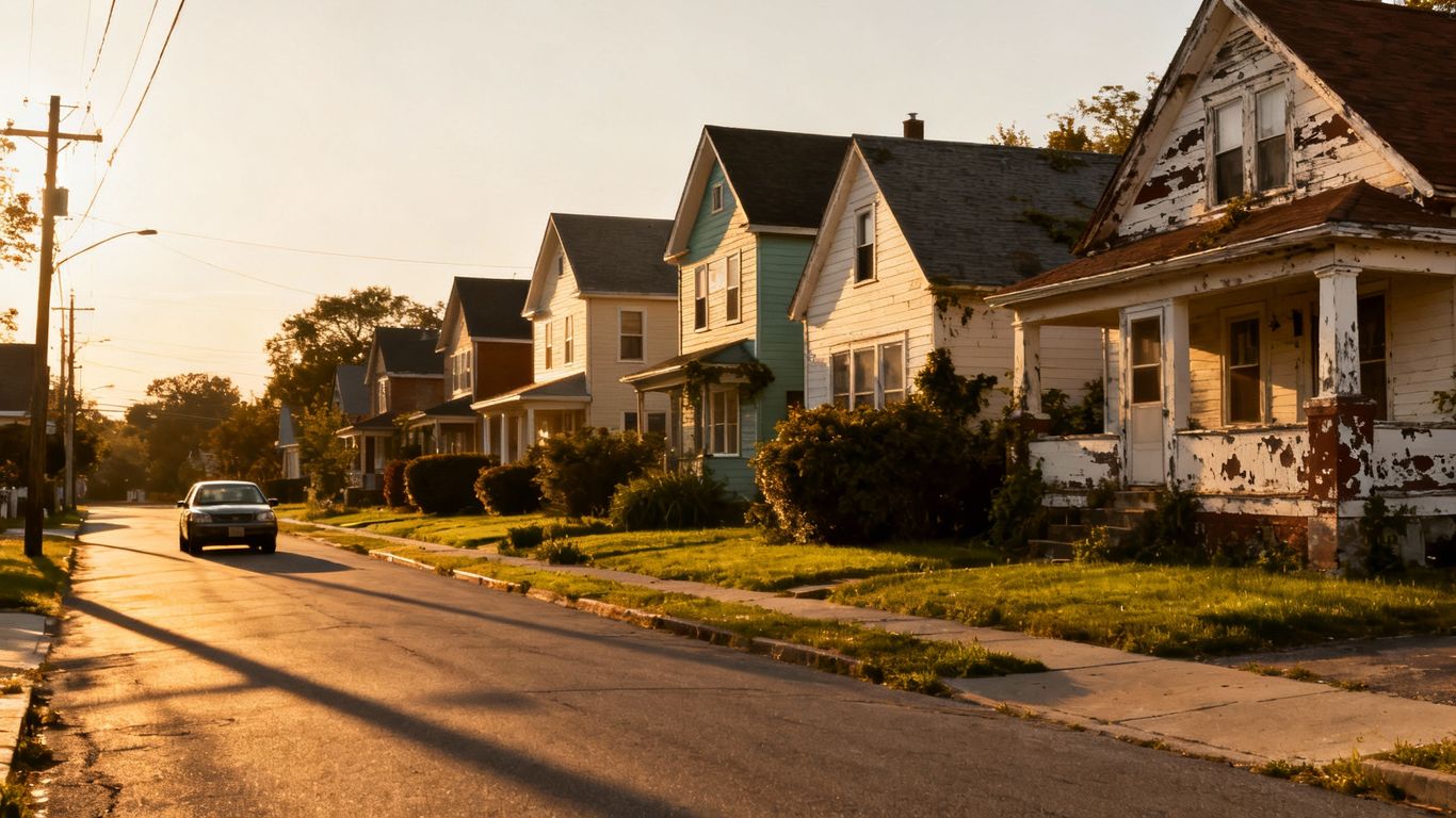 Delta homes on a street with changing market values.
