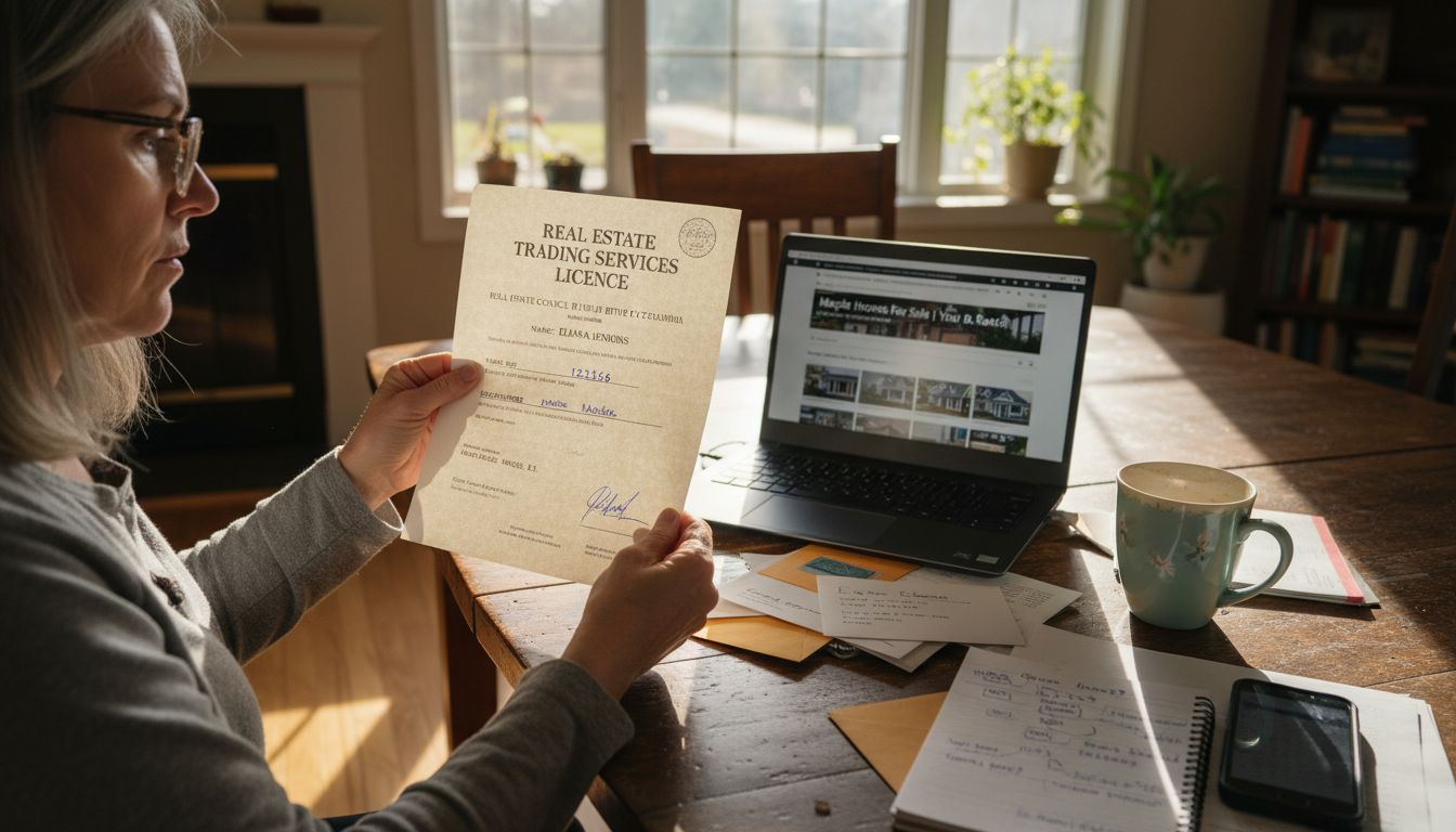 Homeowner verifying real estate agent credentials