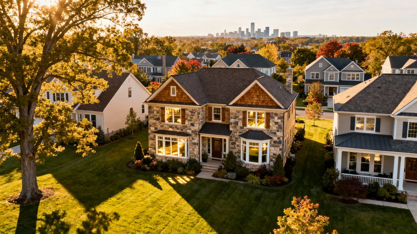 Richmond neighborhood with upscale homes and lush landscaping.