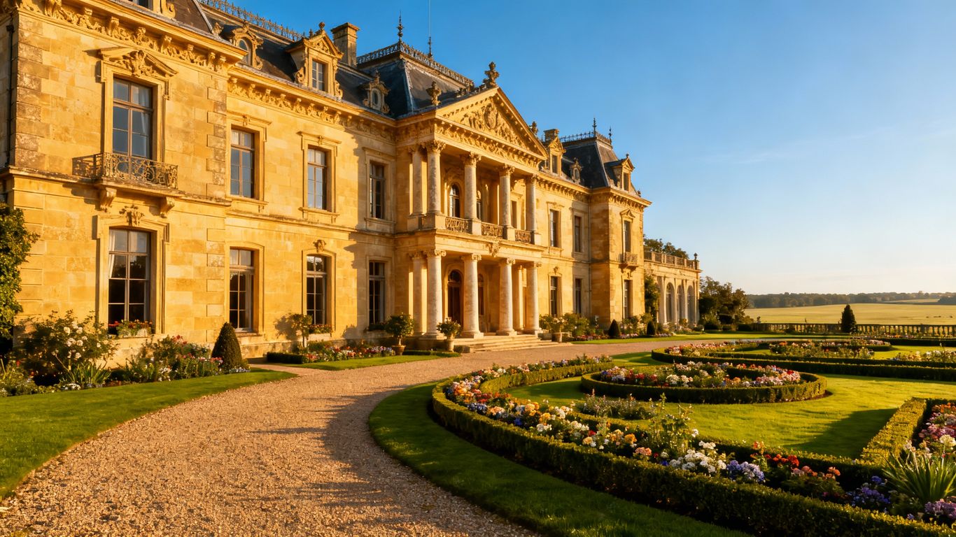 Luxury mansion with gardens