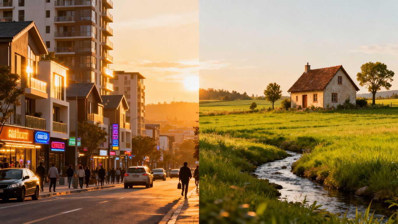 BC real estate market recovery, urban and rural scenes.