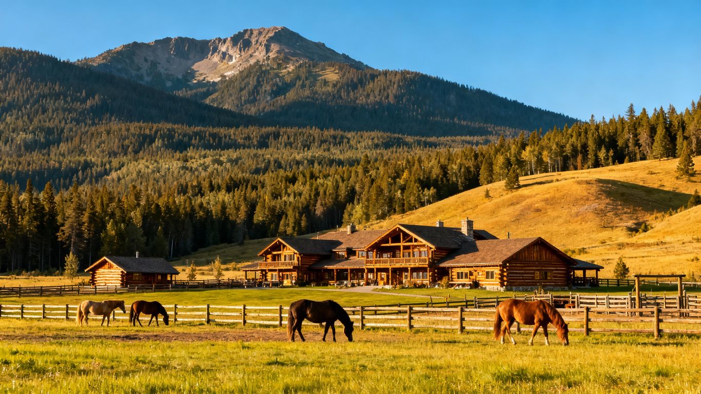 Remote British Columbia guest ranch with cabins and horses.