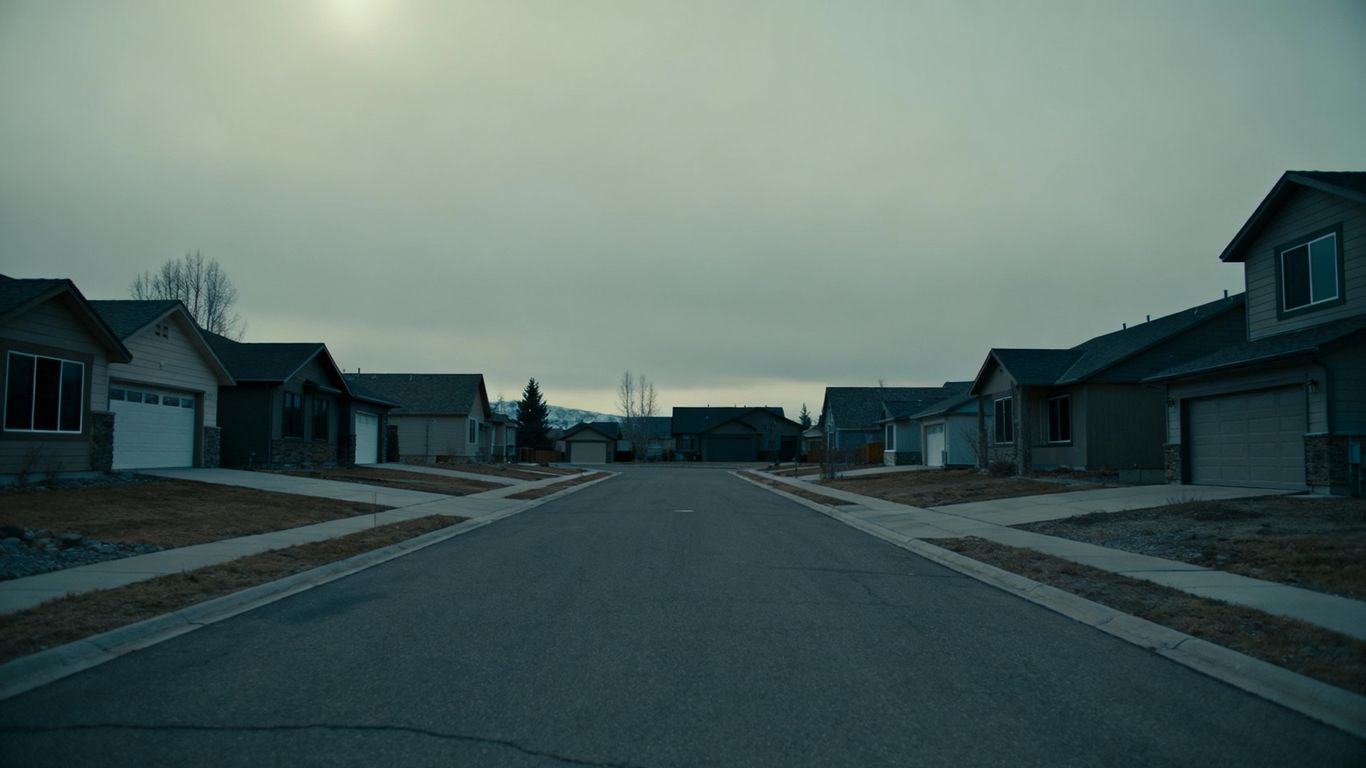 Kamloops houses on a quiet, empty street.