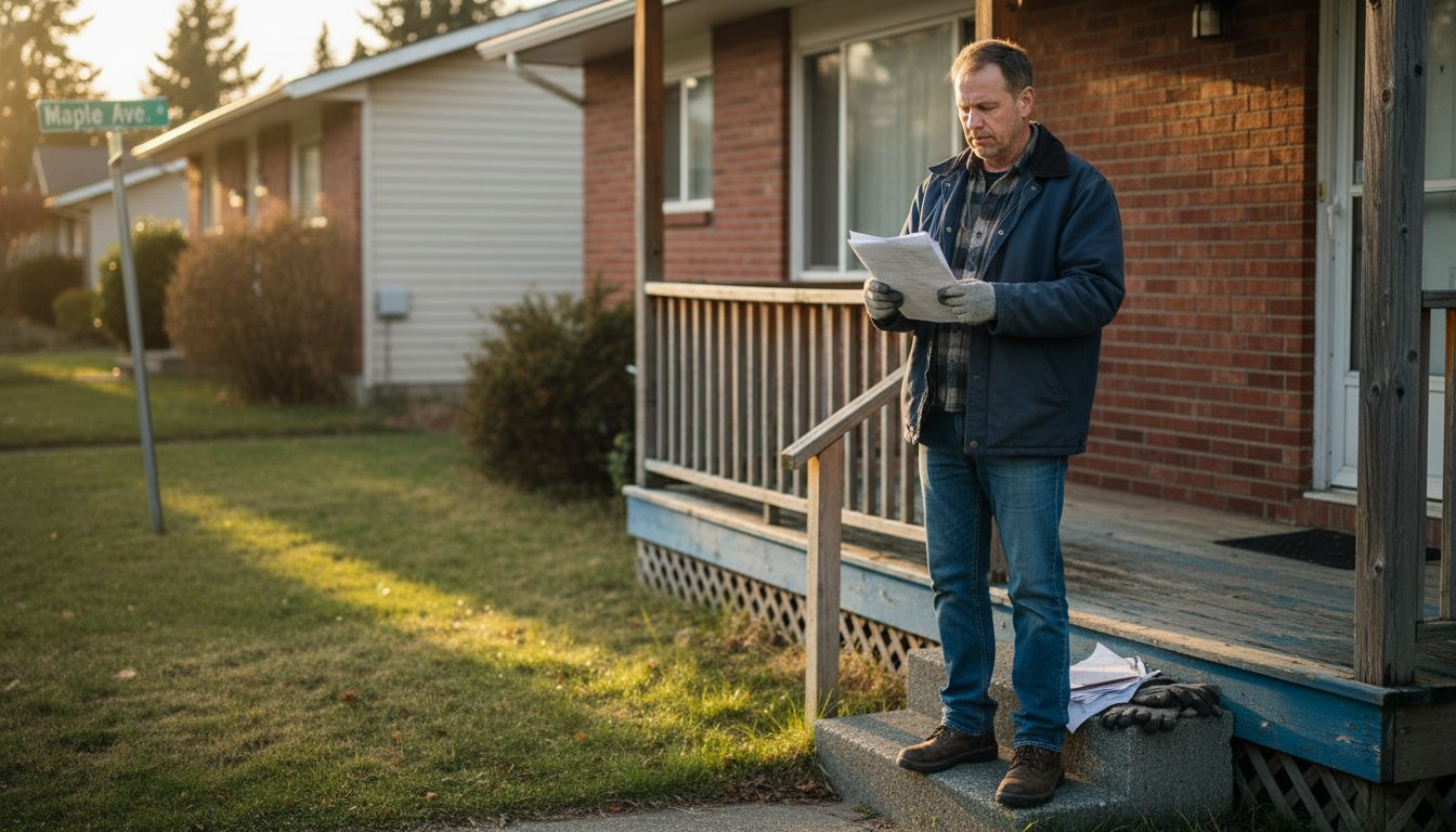 Property manager inspecting Maple Ridge duplex