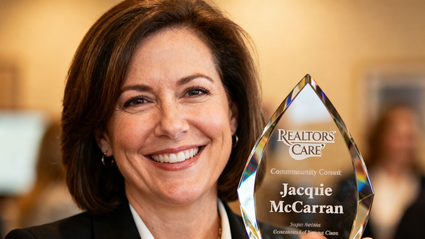 [Jacquie McCarnan] accepts the REALTORS Care® Award.