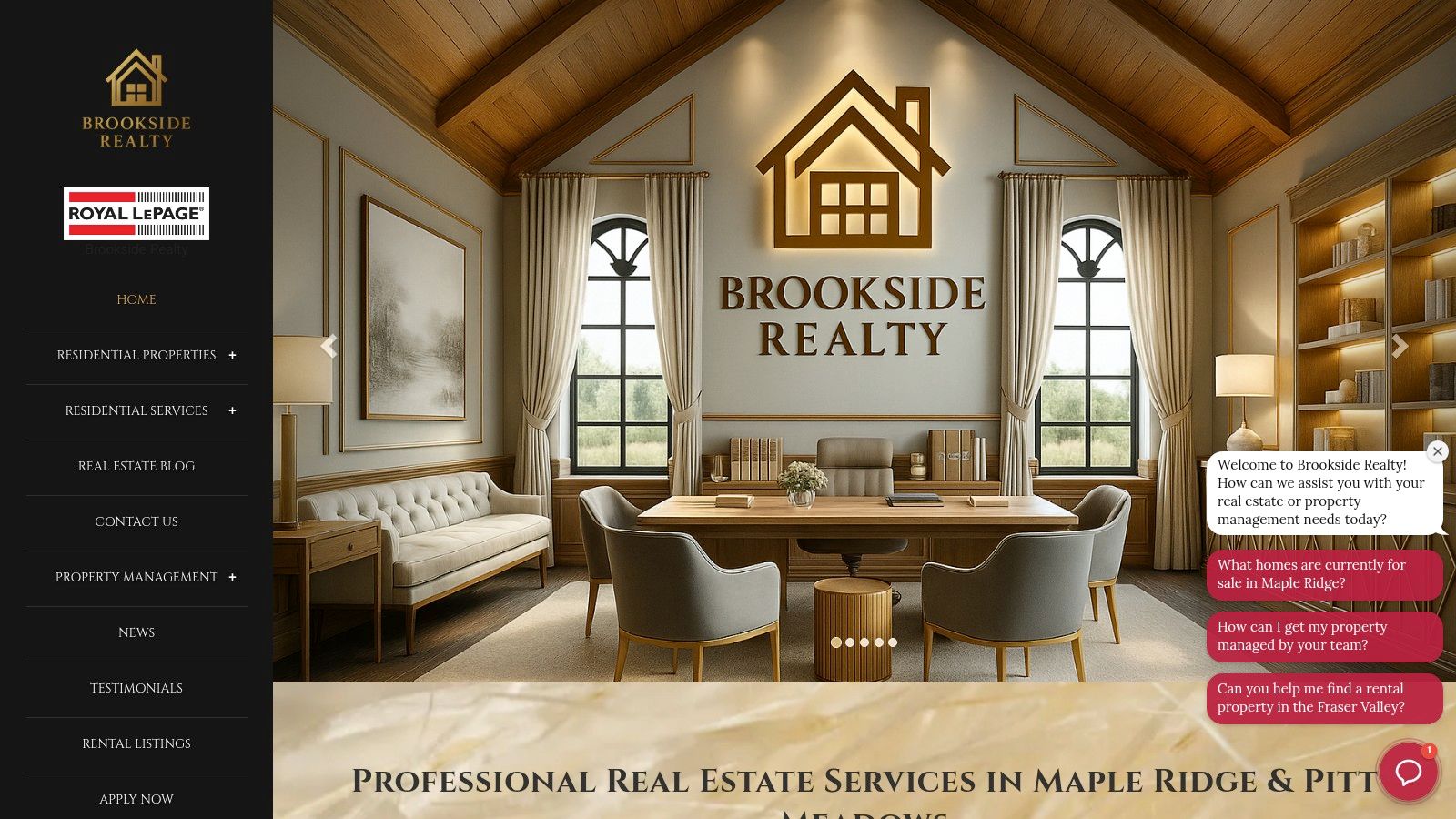 Royal LePage Brookside Realty Property Management office in Maple Ridge