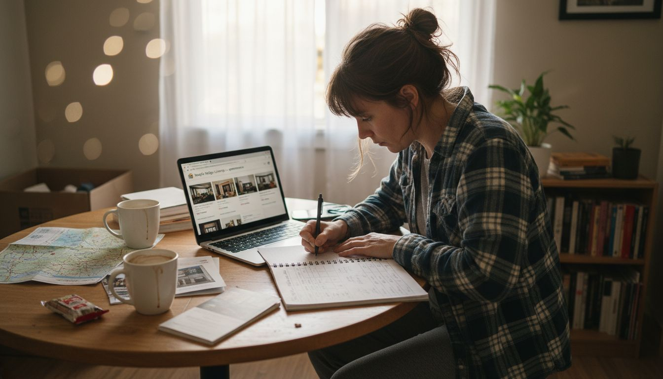 Woman researching Maple Ridge rental options