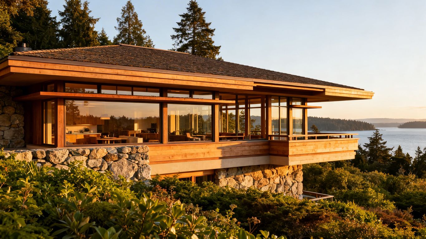 Frank Lloyd Wright-inspired home on Salt Spring Island