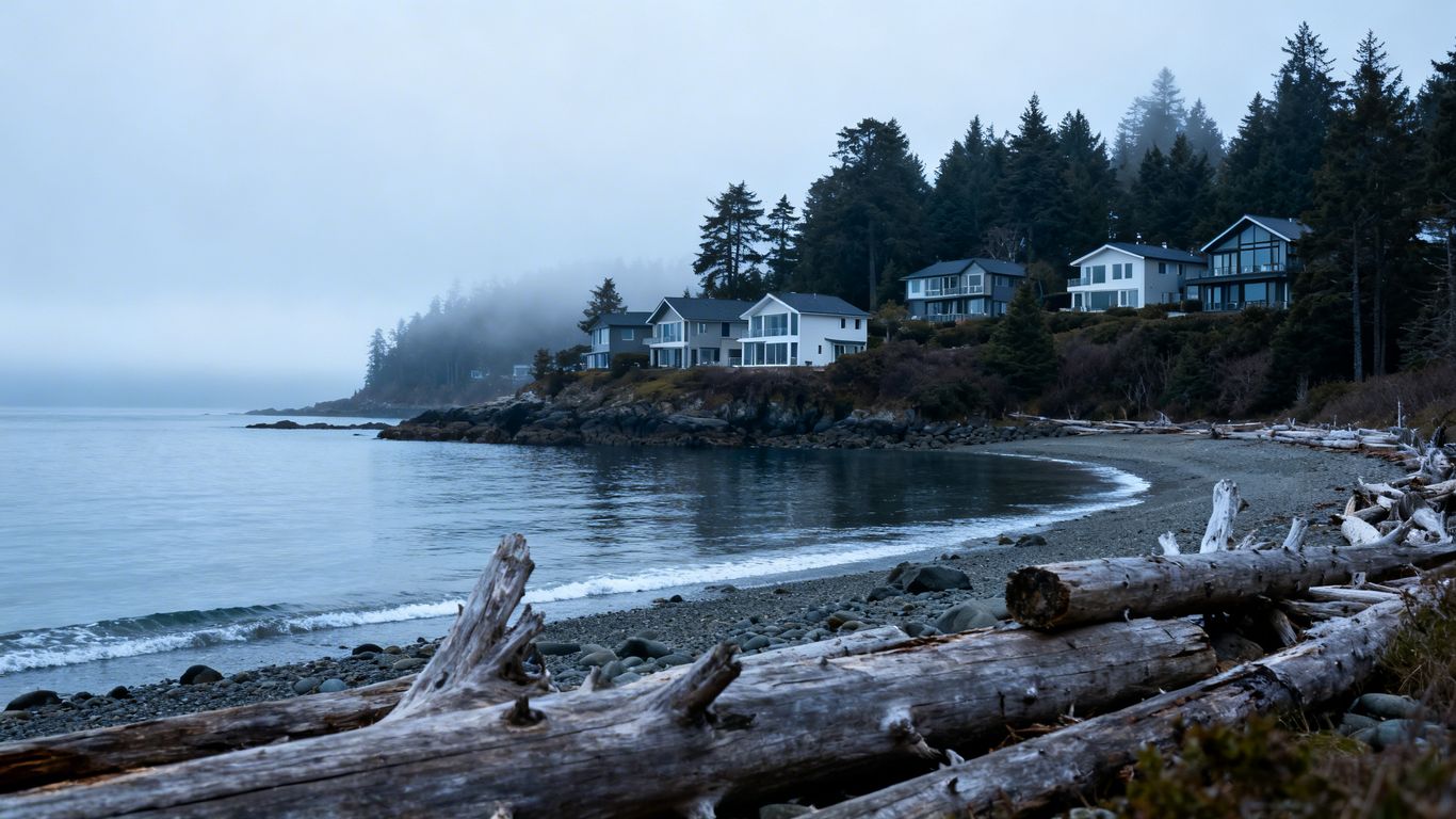 Vancouver Island homes with ocean and forest views.