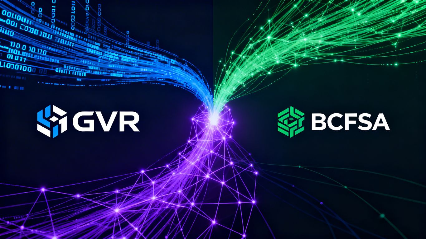 GVR and BCFSA logos with merging data streams.