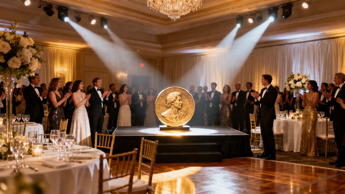Medallion Club Awards Gala with formal attire and medallion award.