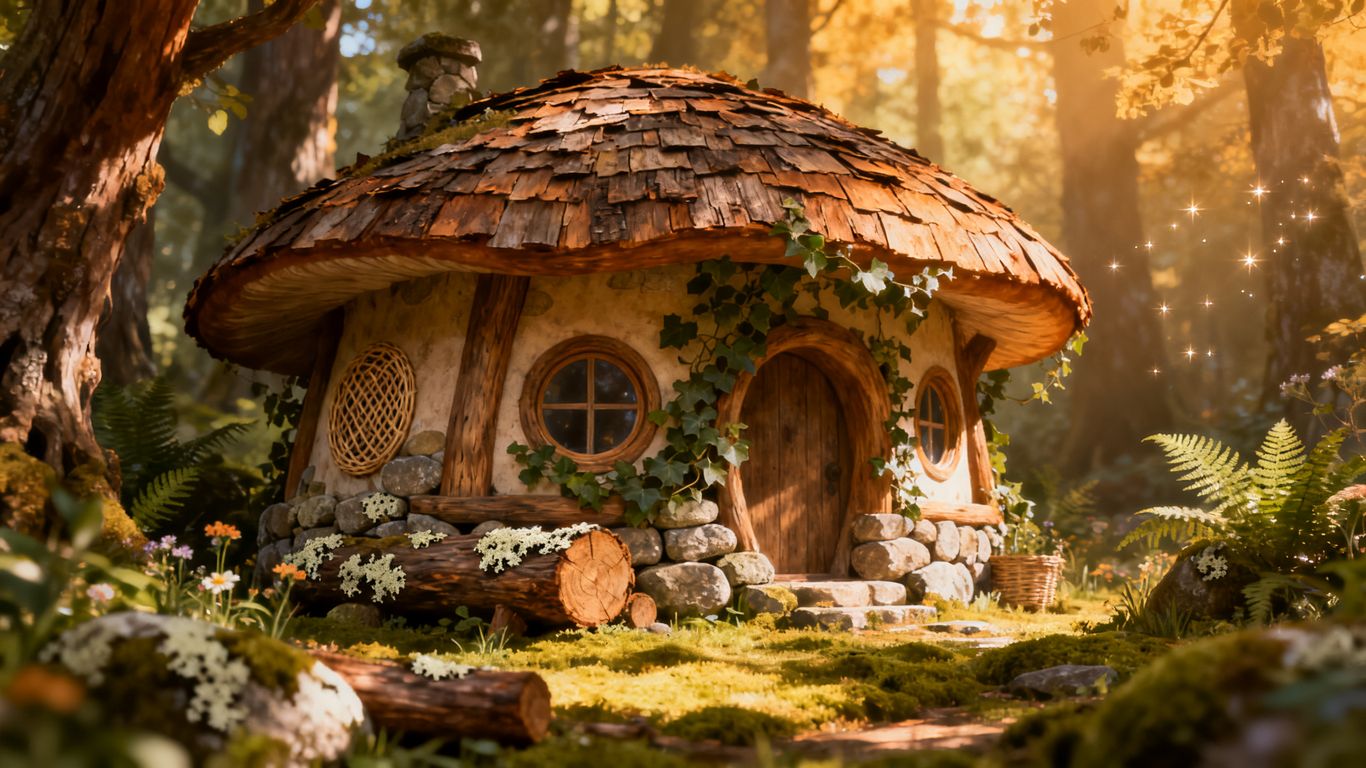 Whistler's fairytale mushroom house in a forest setting.