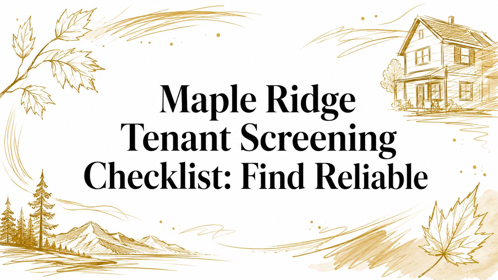 Maple Ridge Tenant Screening Checklist: Find Reliable