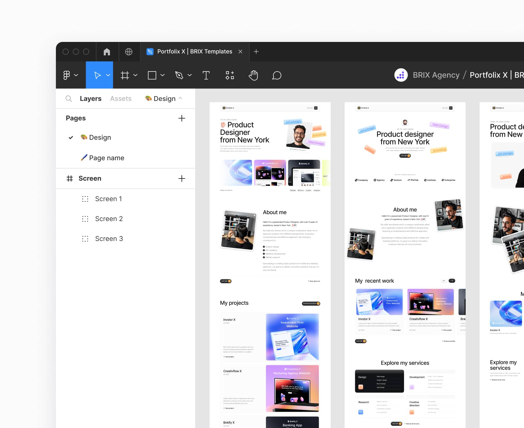 Portfolix X - Figma File Included - Personal Portfolio Webflow Template