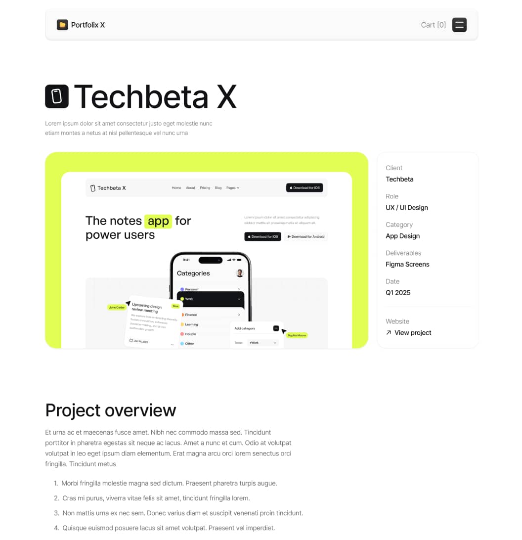 Portfolix X - Portfolio Single Page - Personal Portfolio Webflow Template