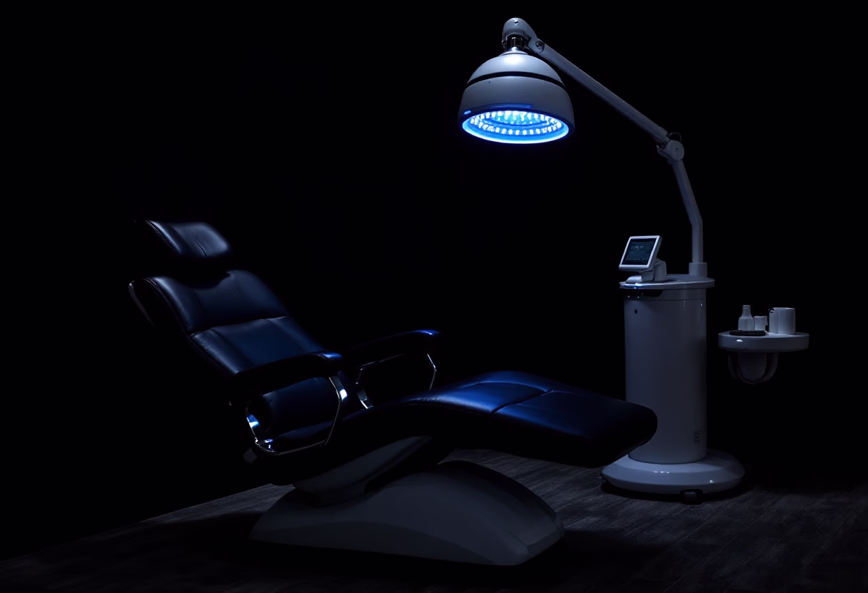 image of a luxurious cosmetic treatment room with advanced facial equipment in a clinic
