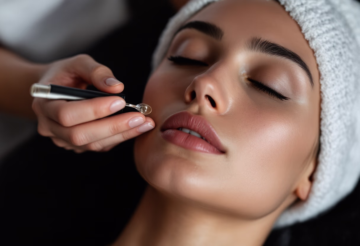 image of facial treatment being performed (for a salons & spa)