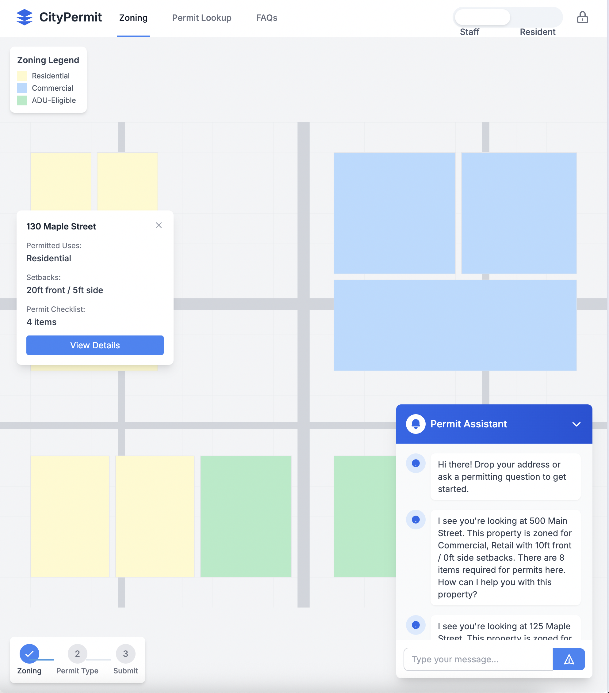 image of interactive property map (for a real estate tech)