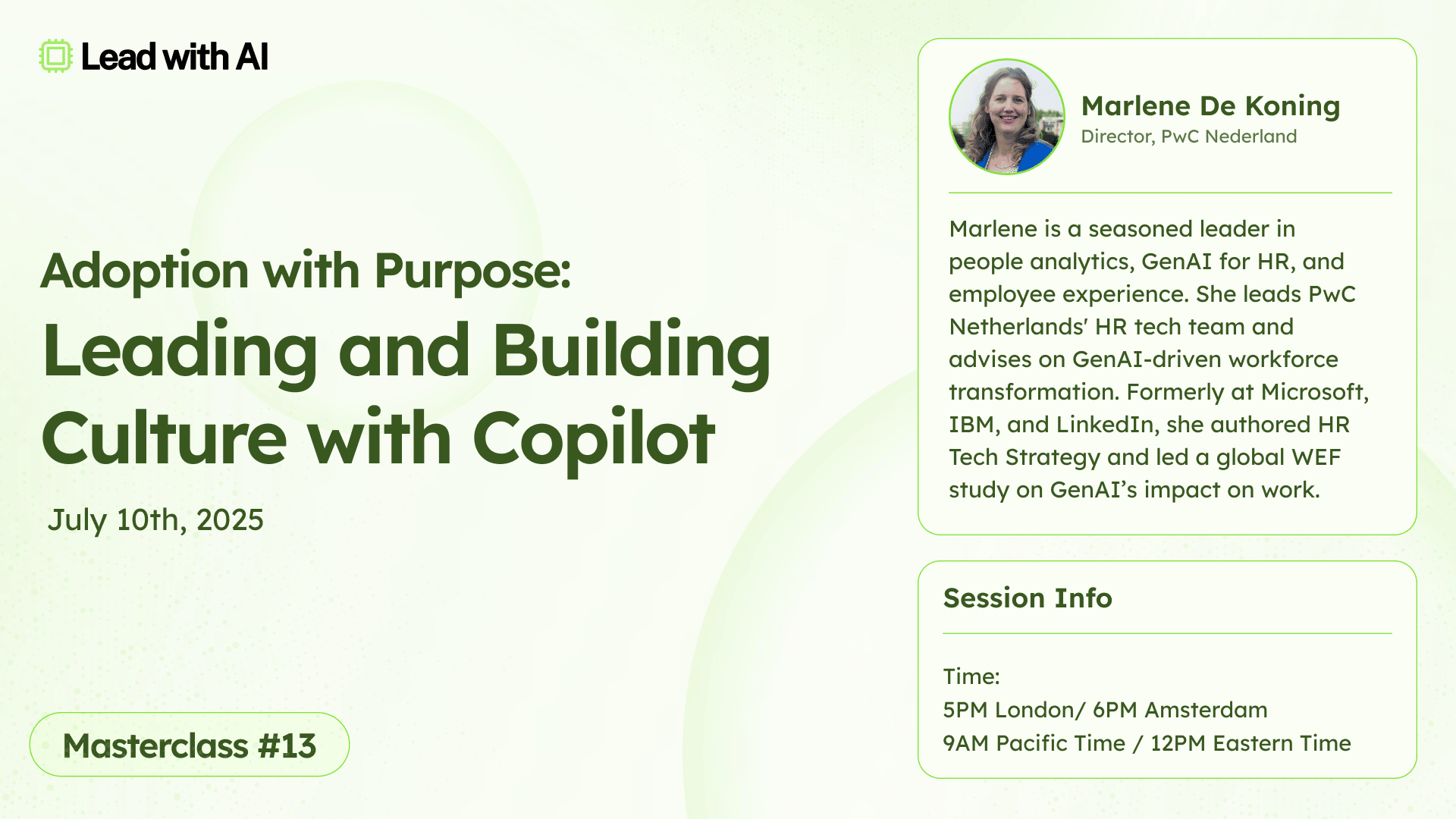 Masterclass #13: Lead and Build Culture with Copilot