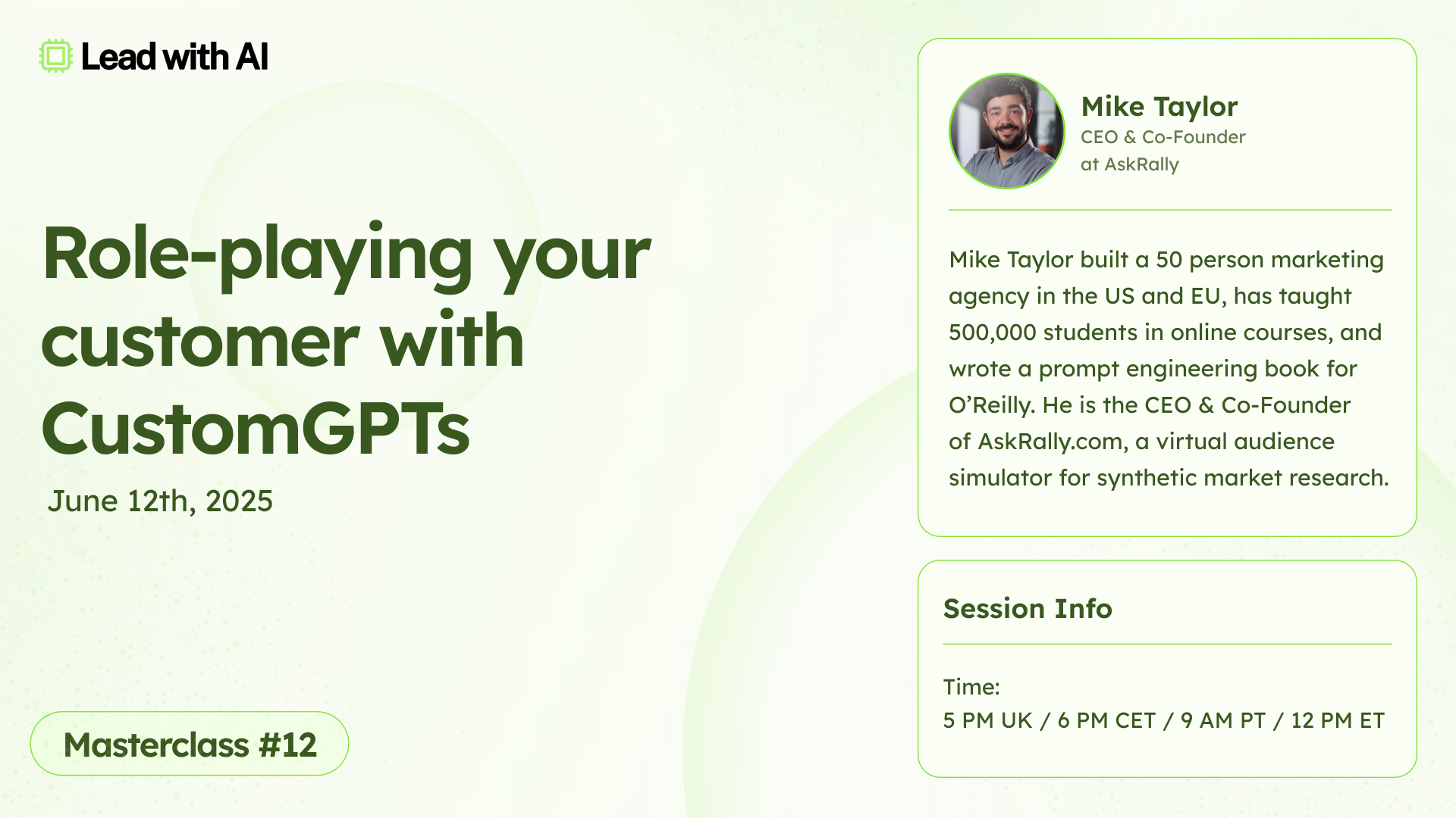 Masterclass: CustomGPTs for Customer Research