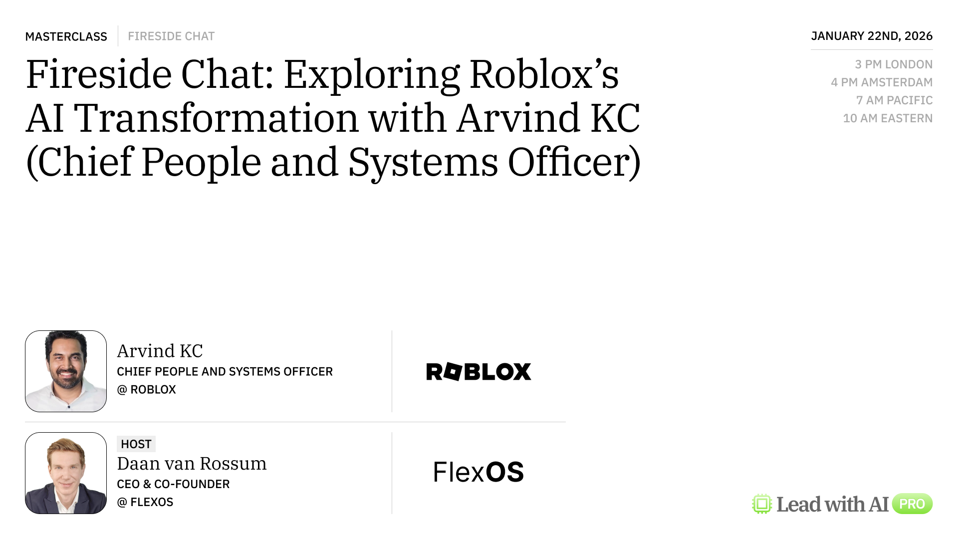 Fireside Chat: Exploring Roblox’s AI Transformation with Arvind KC - Chief People and Systems Officer