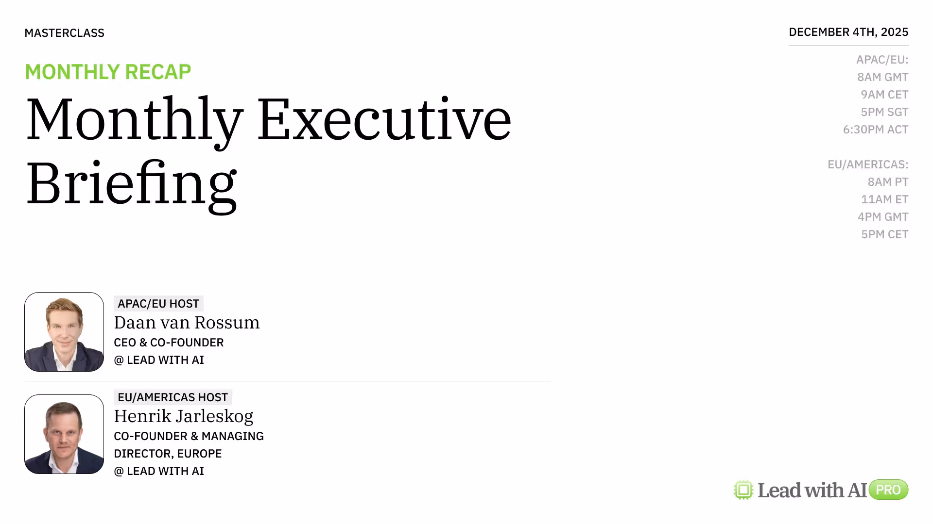 January Executive Briefing