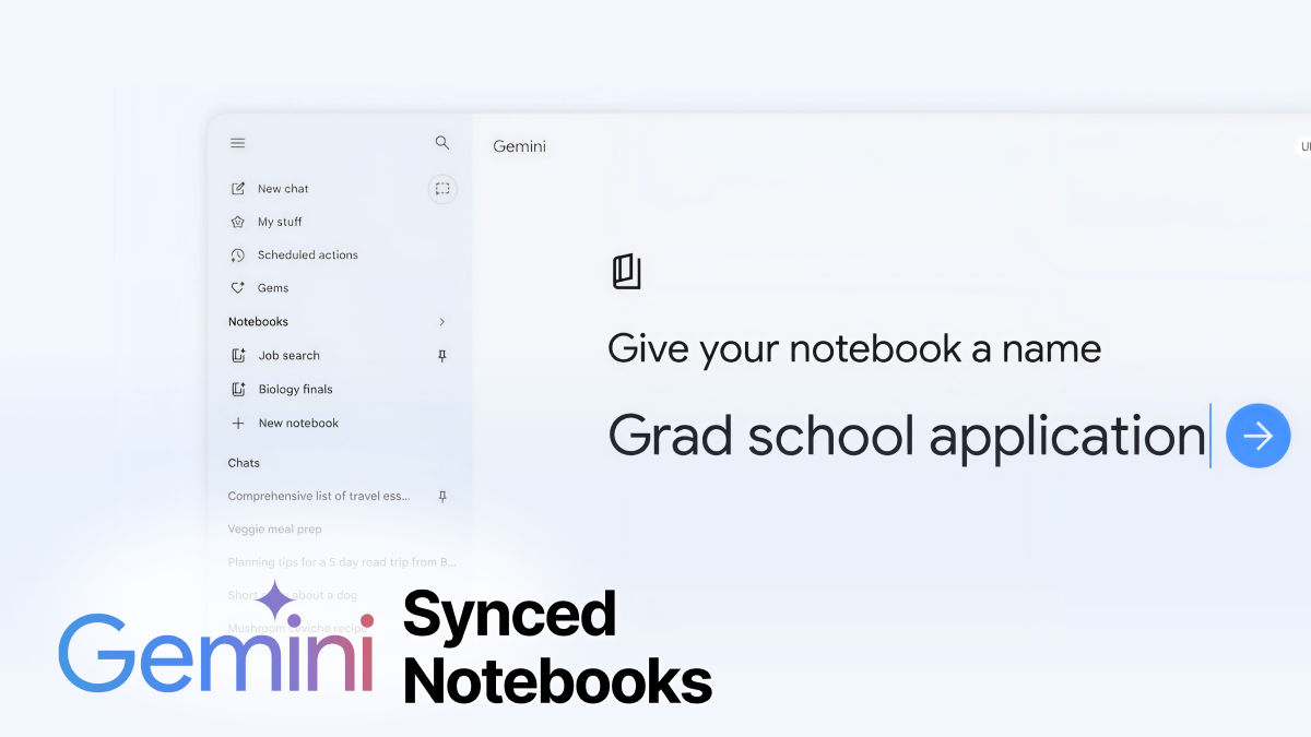 Organize your work with synced Notebooks in Gemini