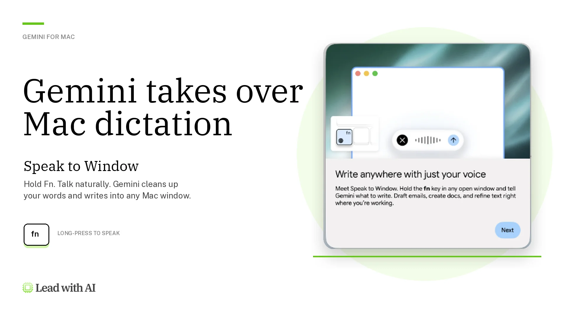 Gemini Takes Over Mac Dictation with Speak to Window